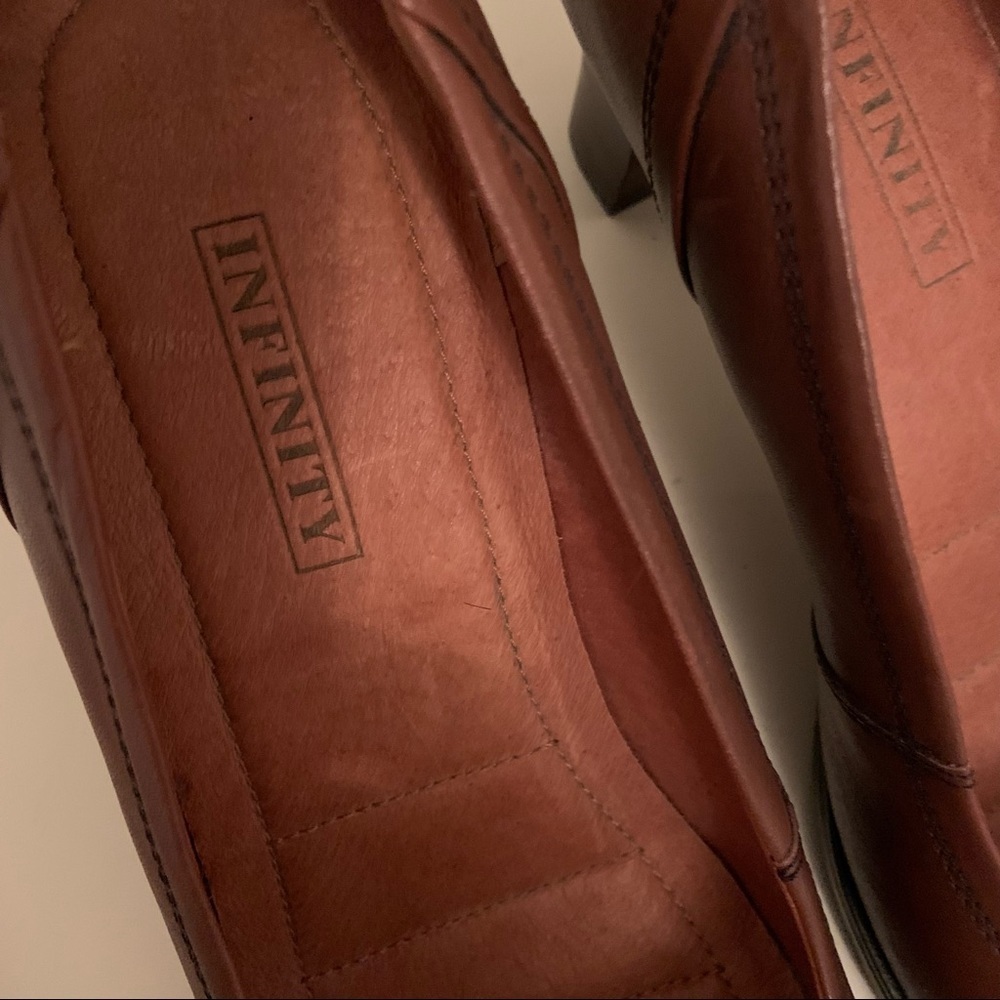 Infinity NWOT square toe brown leather size 9M shoes - Picture 5 of 7